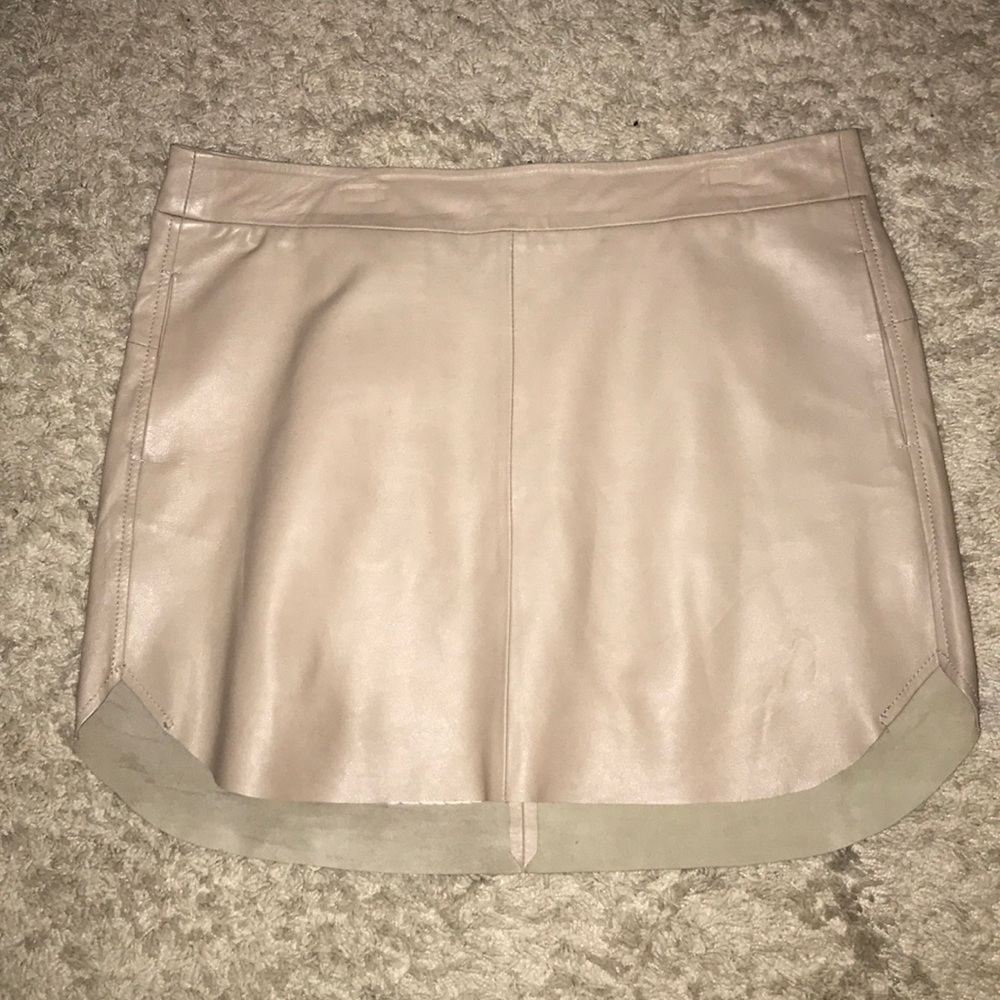 Tan leather skirt